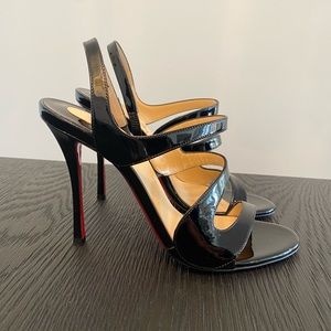 Christian Louboutin black strappy heels